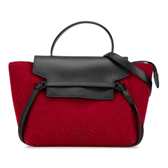 Pre-Loved Celine Mini Felt and Calfskin Belt Satchel - Picture 1 of 8
